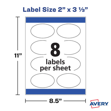 Avery Printable Blank Oval Labels, 2
